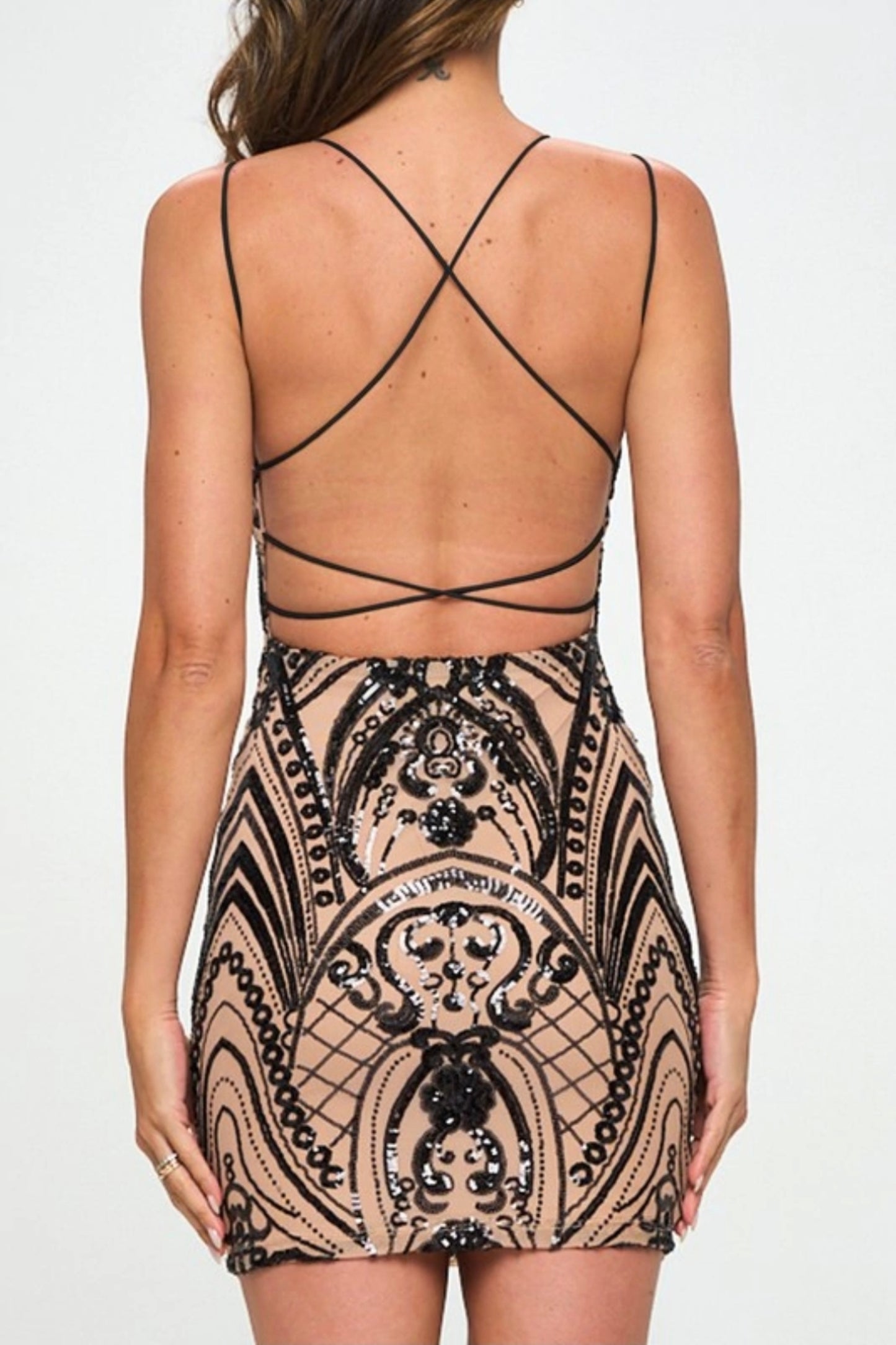 GATSBY CROSSBACK MINI DRESS
